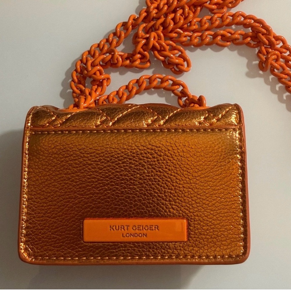 Kurt Geiger Orange Mini Card Bag - Picture 2 of 10